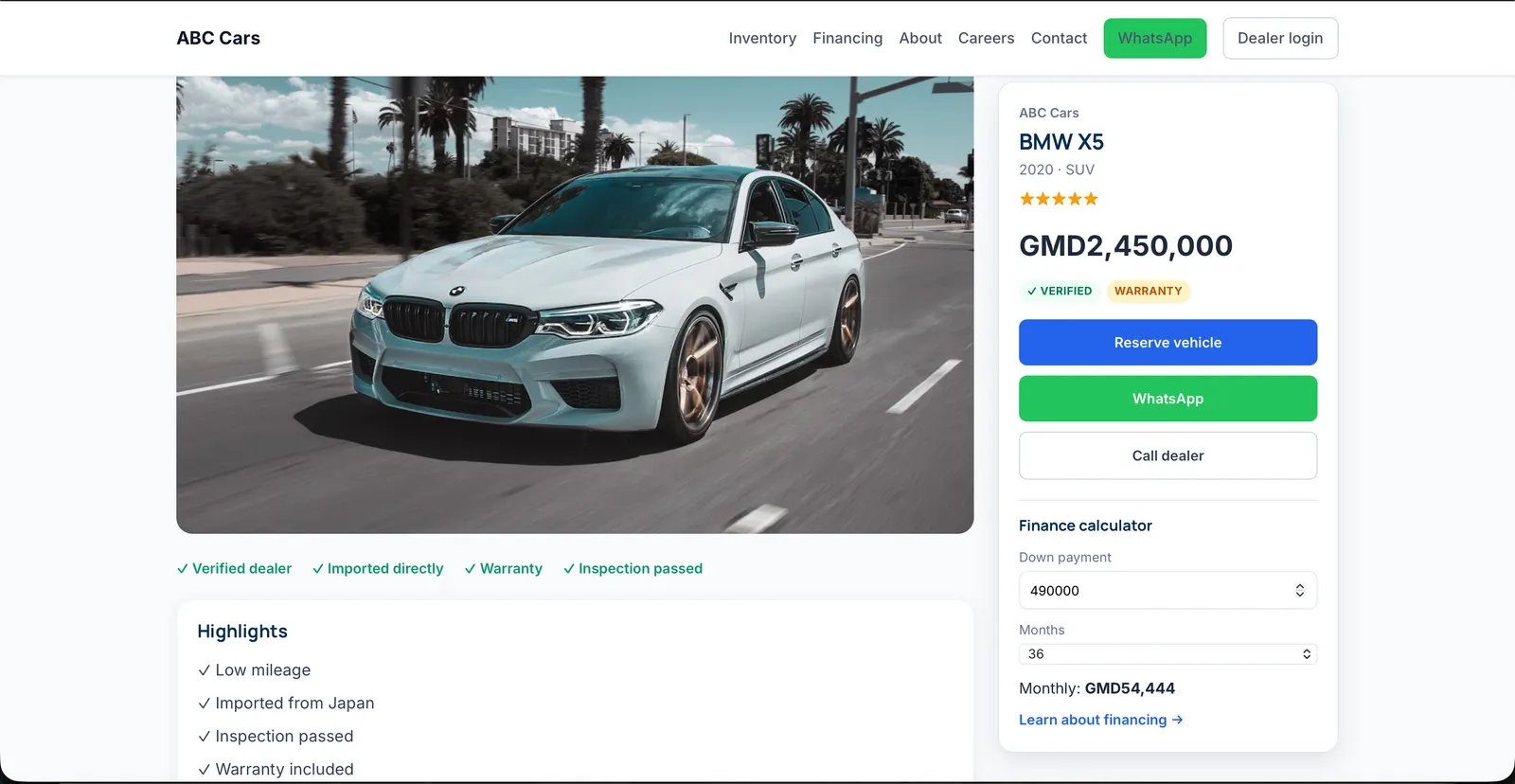 Kaira Auto desktop dashboard