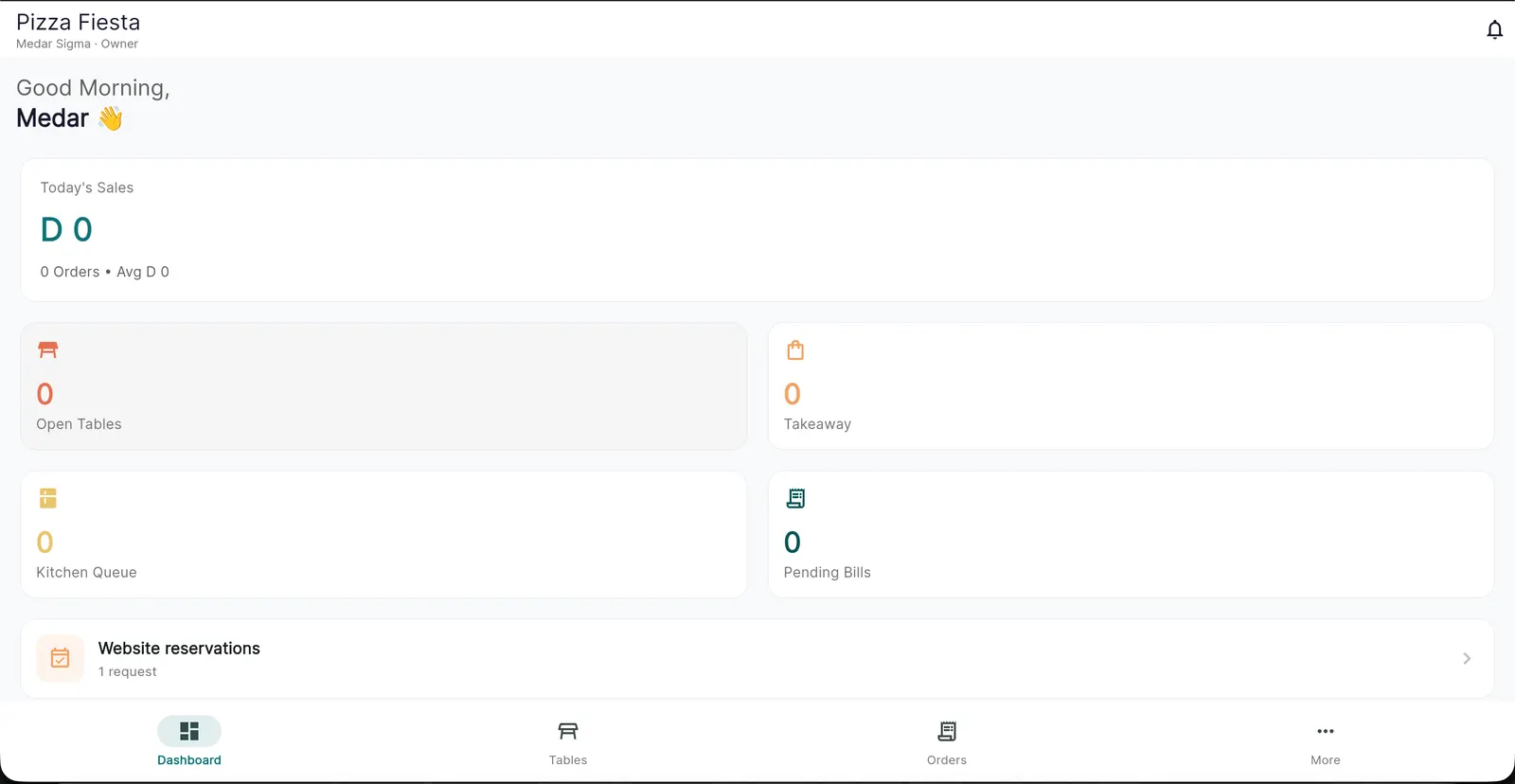 Kaira Business POS desktop dashboard