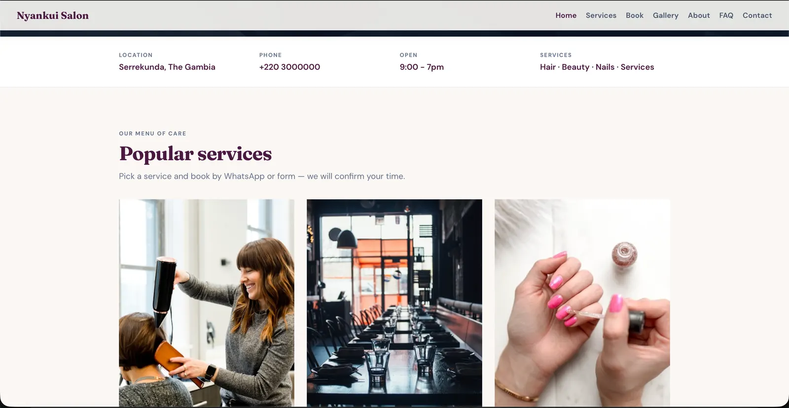 Kaira Storefront desktop dashboard