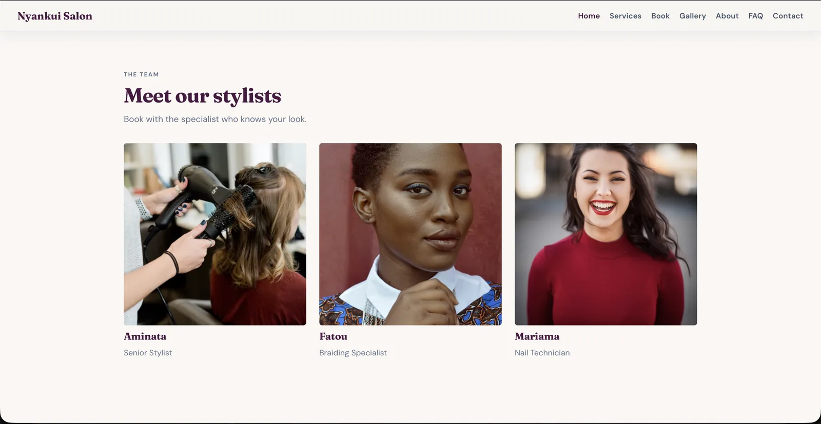 Kaira Storefront tablet view